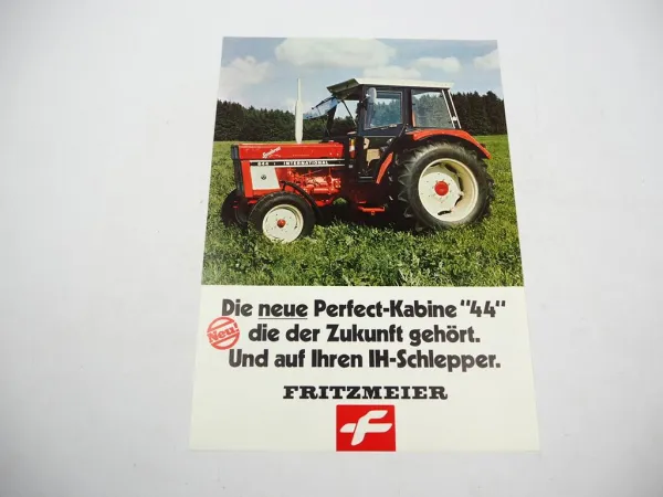Original Prospekt Fritzmeier Kabine 44 FK9215 für IHC Schlepper 1980er Jahre