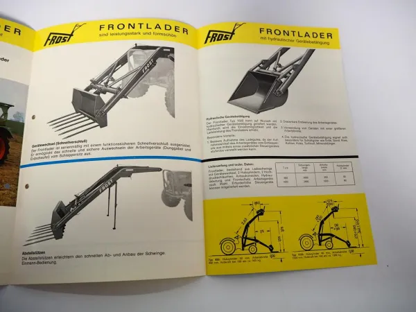 Original Prospekt Frost Frontlader für Fendt Farmer Favorit Schlepper 1972