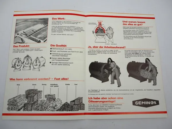 Original Prospekt Geminox Stahlheizkessel 1980 Frankreich