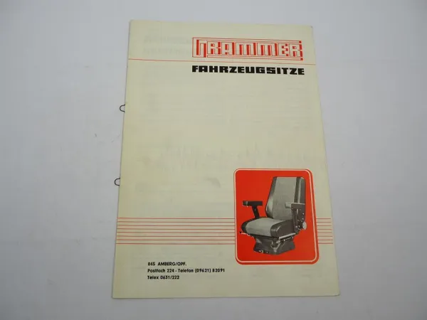 Original Prospekt Grammer Fahrzeugsitze für Traktor Stapler Baumaschine 1970er