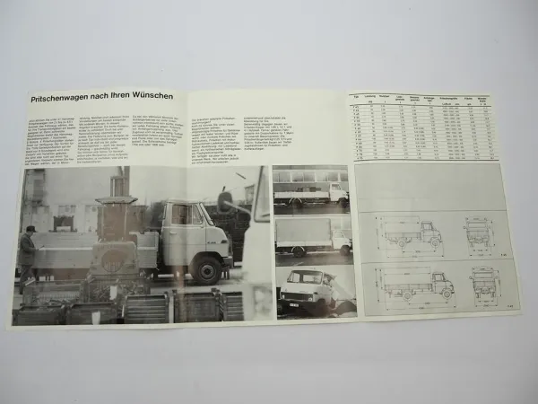 Original Prospekt Hanomag F 45 55 65 66 75 LKW Pritschenwagen 1970er Jahre