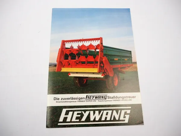 Original Prospekt Heywang Farmer Super Hydro Uni Stalldungstreuer 1970er Jahre