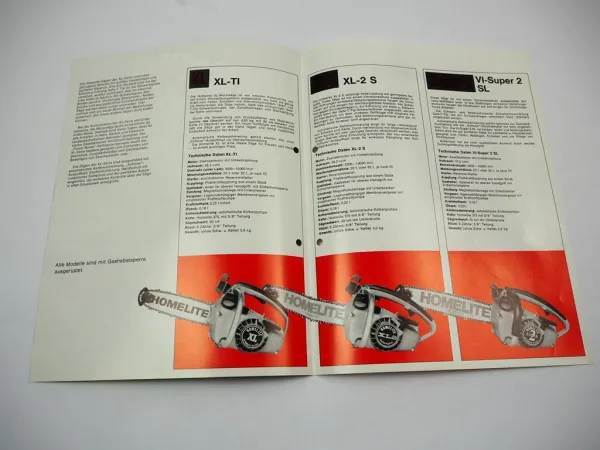 Original Prospekt Homelite Textron XL Super 2 Motorsäge Kettensäge 1970er Jahre