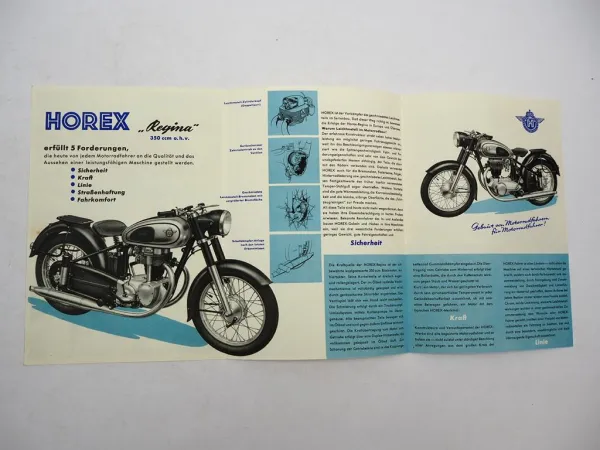 Original Prospekt Horex Regina 350 ccm Motorrad 1950er Jahre