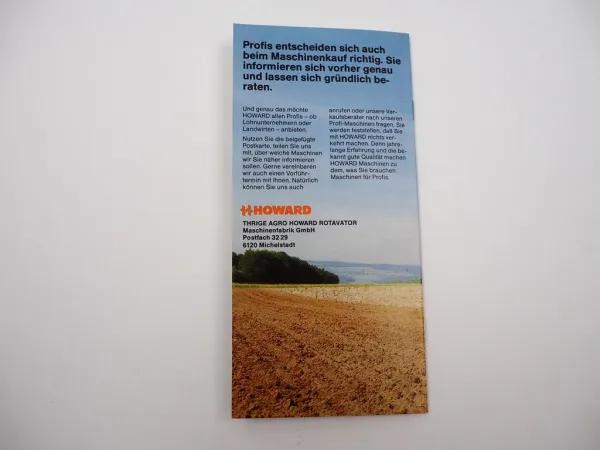 Original Prospekt Howard Landtechnik Produktprogramm 1980/90er Jahre