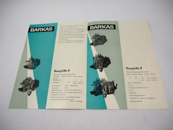 Original Prospekt IFA Barkas Diesel Einspitzpumpe DEP 1A-4A 1B-6B
