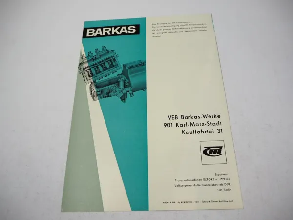 Original Prospekt IFA Barkas Diesel Einspitzpumpe DEP 1A-4A 1B-6B