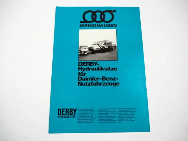 Original Prospekt Isringhausen Derby Fahrzeugsitze für Unimog MB-trac 1960er J.