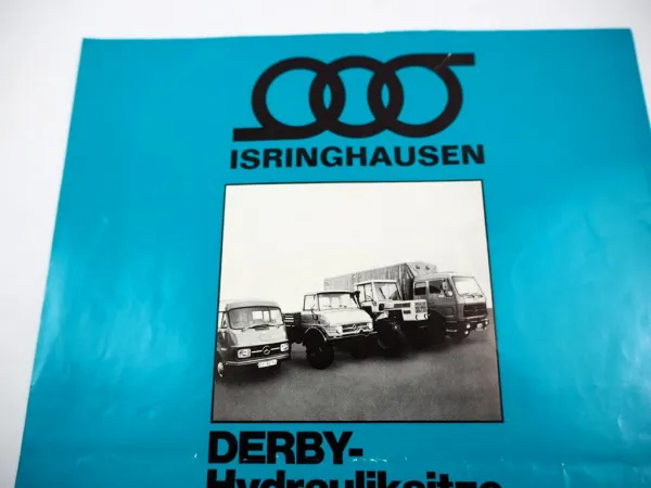 Original Prospekt Isringhausen Derby Fahrzeugsitze für Unimog MB-trac 1960er J.