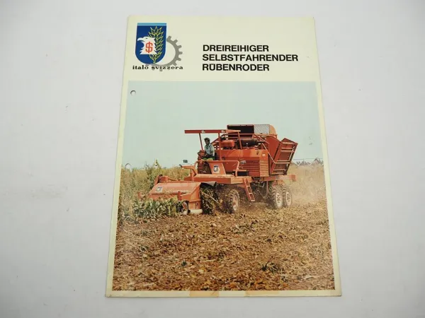 Original Prospekt Italo Svizzera HM75 Rübenvollernter Rübenroder 1970er Jahre
