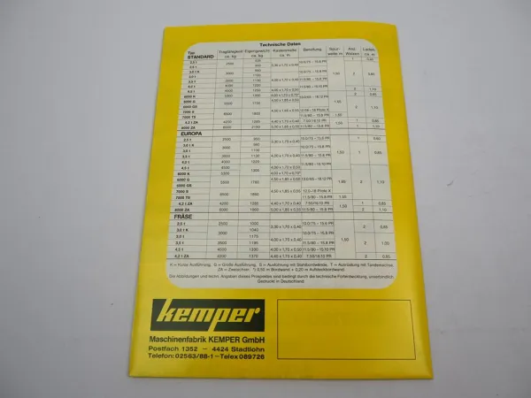 Original Prospekt Kemper Stalldungstreuer Standard Europa Fräse 1980er Jahre