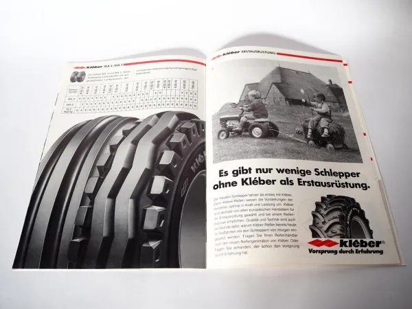 Original Prospekt Kléber Ackerschlepperreifen Gesamtprogramm Ford MF Schlüter