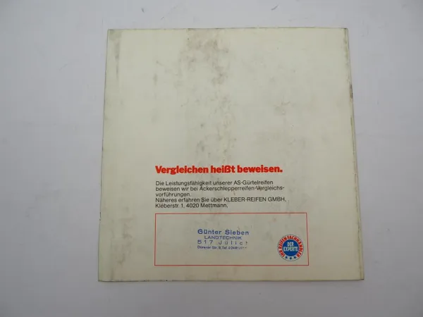 Original Prospekt Kleber Super 30 50 Tracsol Reifen für Ackerschlepper 1970er J.