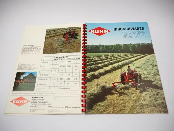 Original Prospekt Kuhn Anbaugeräte Mäher Schwader für Traktoren mit 52 Seiten