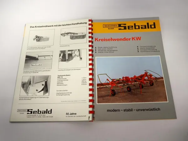 Original Prospekt Sebald Anbaugeräte Pflüge Anhänger für Traktoren 42 Seiten