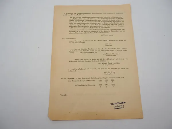 Original Prospekt Kurbelmax mit AEG Motor 1950er Jahre Kurt Koltermann Oldenburg