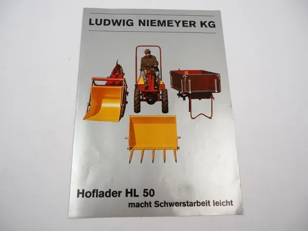 Original Prospekt Ludwig Niemeyer LUNI HL50 Hoflader ca. 1970er Jahre