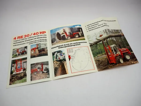 Original Prospekt Manitou 4 RE 30 40 HP Gabelstapler mit 6 Seiten von 1984