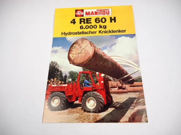 Original Prospekt Manitou 4 RE 60 H Allrad Geländelstapler mit 6 Seiten von 1984