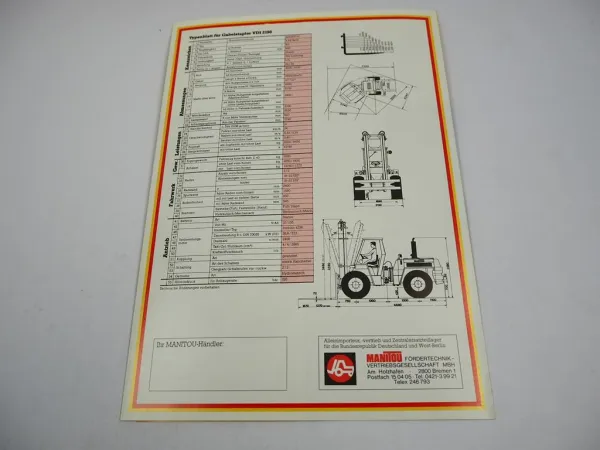 Original Prospekt Manitou 4 RE 60 H Allrad Geländelstapler mit 6 Seiten von 1984