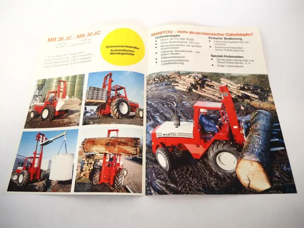 Original Prospekt Manitou MB 26 30 JC Geländelstapler mit 4 Seiten von 1984