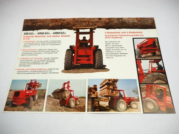 Original Prospekt Manitou MB 50 K 4RM 40 50 K Geländestapler mit 4 Seiten von 84