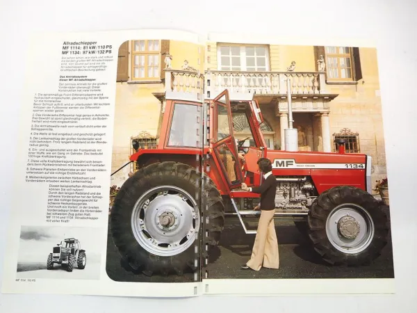 Original Prospekt Massey Ferguson MF 1114 1134 Schlepper 1983 mit techn. Daten