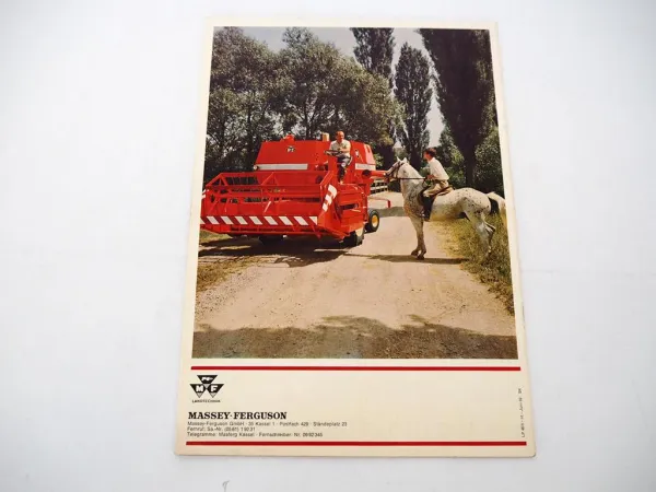 Original Prospekt Massey Ferguson MF187 Mähdrescher 1969 mit technischen Daten