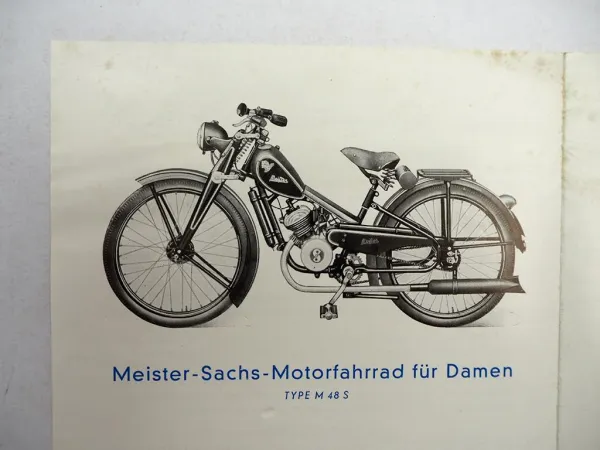 Original Prospekt Meister Sachs M47S M48S Mofa 98 ccm 1950er Jahre Bielefeld