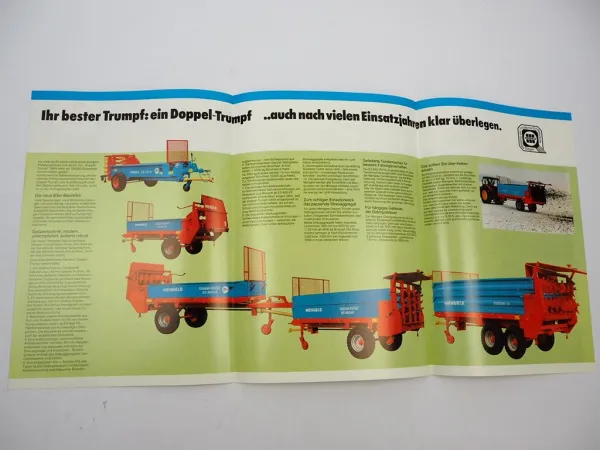 Original Prospekt Mengele ES 200 bis 650 Doppel Trumpf Stalldungstreuer 1980er J.