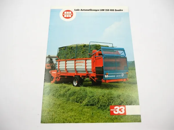 Original Prospekt Mengele LAW 350 400 Quadro Automatik Ladewagen 1980er Jahre