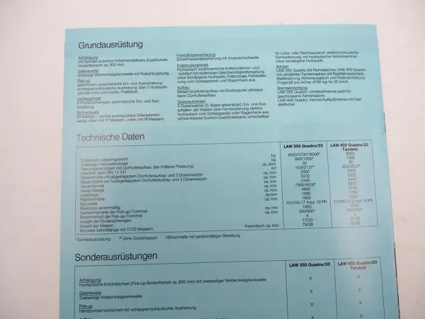 Original Prospekt Mengele LAW 350 400 Quadro Automatik Ladewagen 1980er Jahre