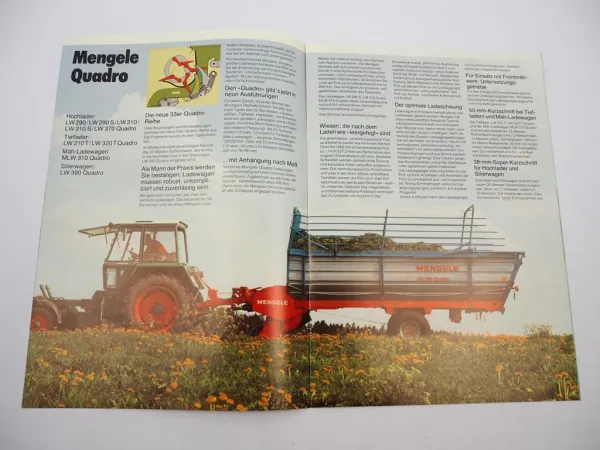 Original Prospekt Mengele LW 210 290 310 320 370 390 Quadro Ladewagen 1980er J.