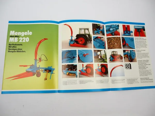 Original Prospekt Mengele MB 220 Mais Blitz Häcksler für Schlepper 1980er Jahre