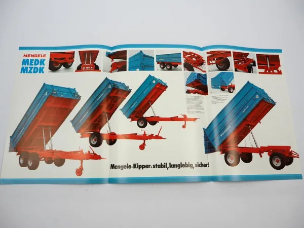 Original Prospekt Mengele MEDK MZDK Kippanhänger 1980er Jahre
