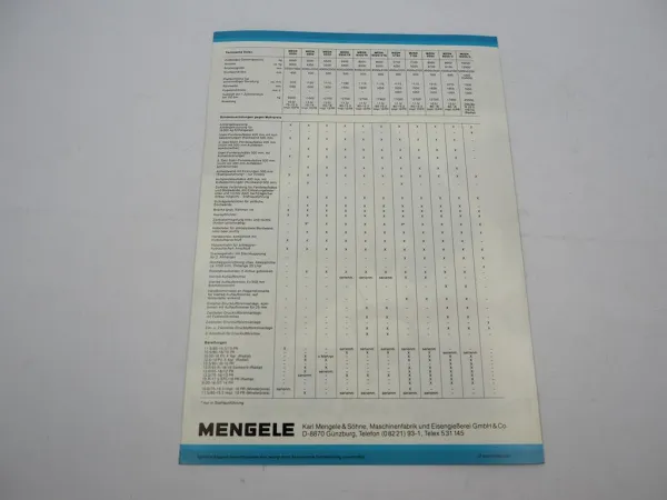 Original Prospekt Mengele MEDK MZDK Kippanhänger 1980er Jahre
