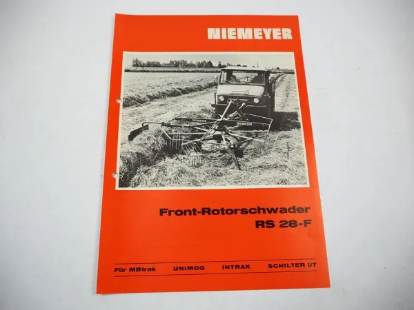 Original Prospekt Niemeyer RS28-F Schwader für MB-trac Unimog Intrak 1976