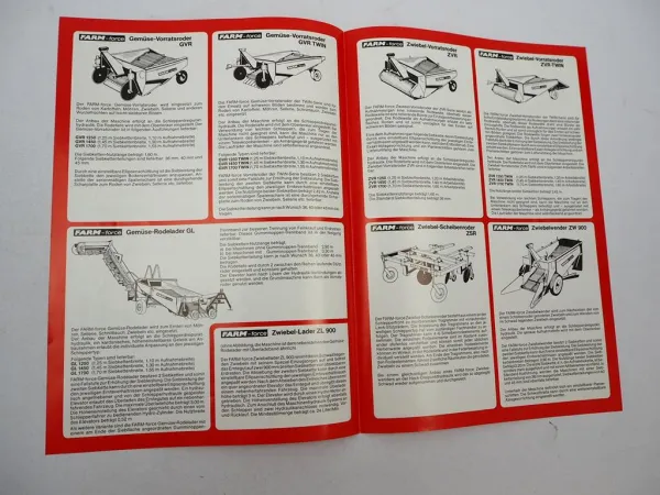 Original Prospekt Niewöhner Farm force Erntemaschine Feldgemüse 1980/90er Jahre