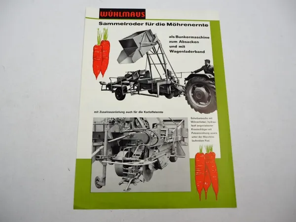 Original Prospekt Niewöhner Wühlmaus Sammelroder Möhrenernte 1975