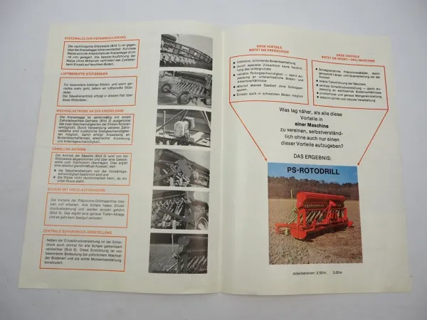 Original Prospekt Nodet PS Rotodrill Anbaugerät an Schlepper Schlüter 1980er J.