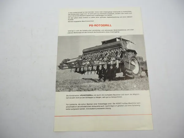 Original Prospekt Nodet PS Rotodrill Anbaugerät an Schlepper Schlüter 1980er J.