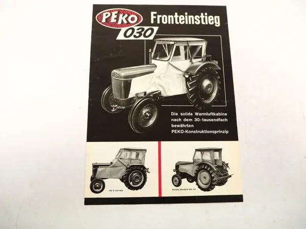 Original Prospekt Peko 030 Kabine für IHC MF Porsche Ford Schlepper 1960er Jahre