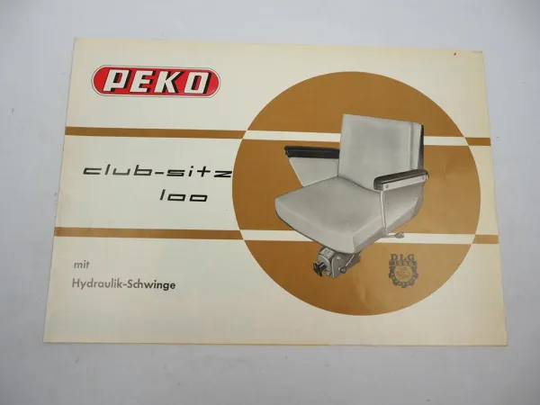Original Prospekt Peko Club Sitz 100 für Schlepper 1960/70er Jahre