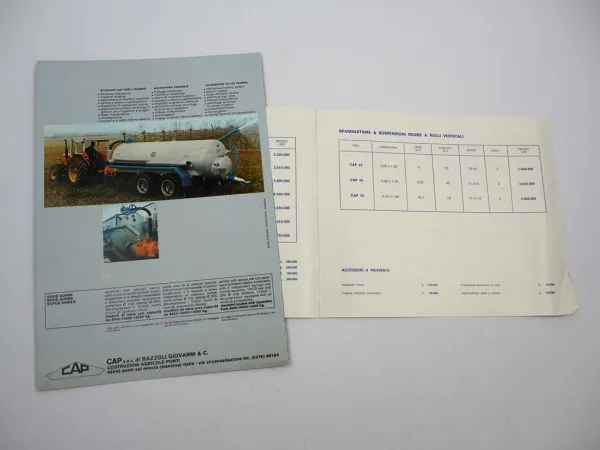 Original Prospekt Preisliste CAP Construzioni Agricole Ponti Landtechnik 1980er
