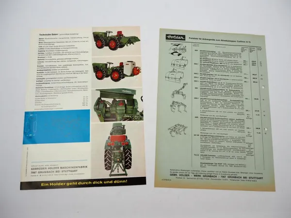 Original Prospekt Preisliste Holder Cultitrac A15 Allradschlepper mit 12 PS 1970