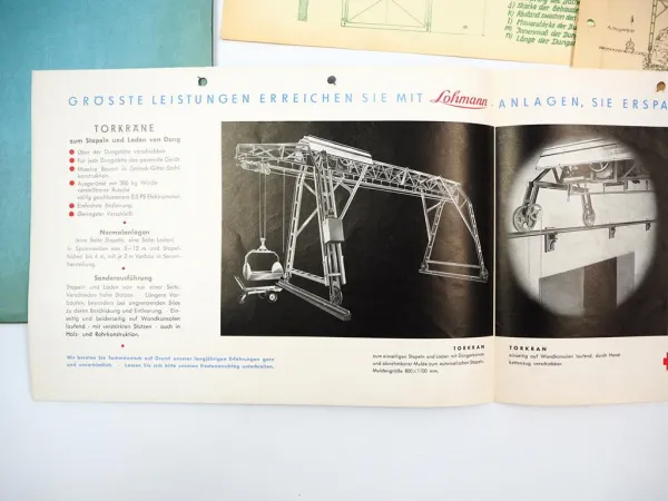 Original Prospekt Preisliste Mappe Lohmann fahrbare Torkran Anlagen 1950er Jahre