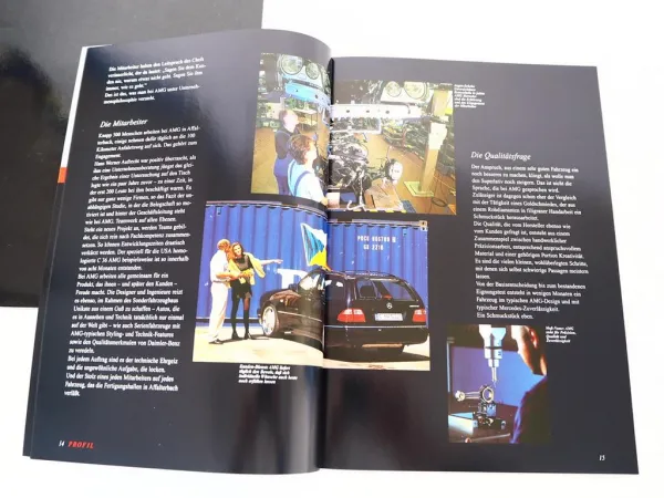 Original Prospekt Pressemappe Mercedes Benz AMG Modelle mit 9 Fotos ca. 1997