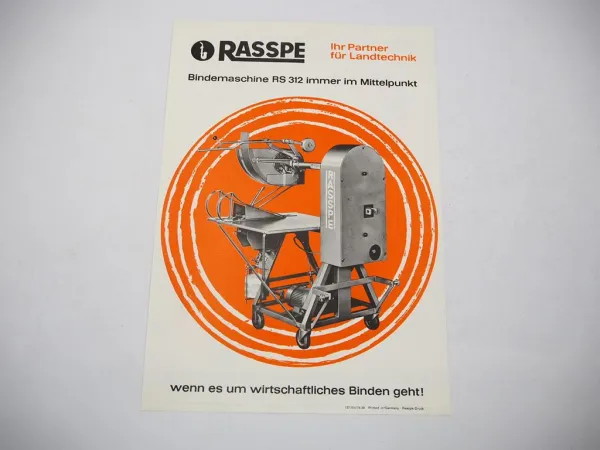 Original Prospekt Rasspe RS312 Bindemaschine für Baumschulen Landtechnik 1974