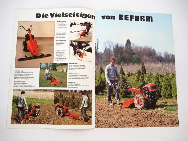 Original Prospekt Reform 720 737 Motormäher Einachser Schneefräse 1990er Jahre