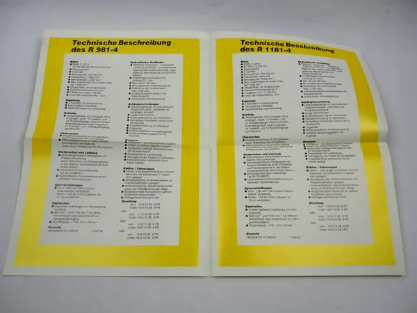 Original Prospekt Renault R 981-4 1181-4 Schlepper 1978